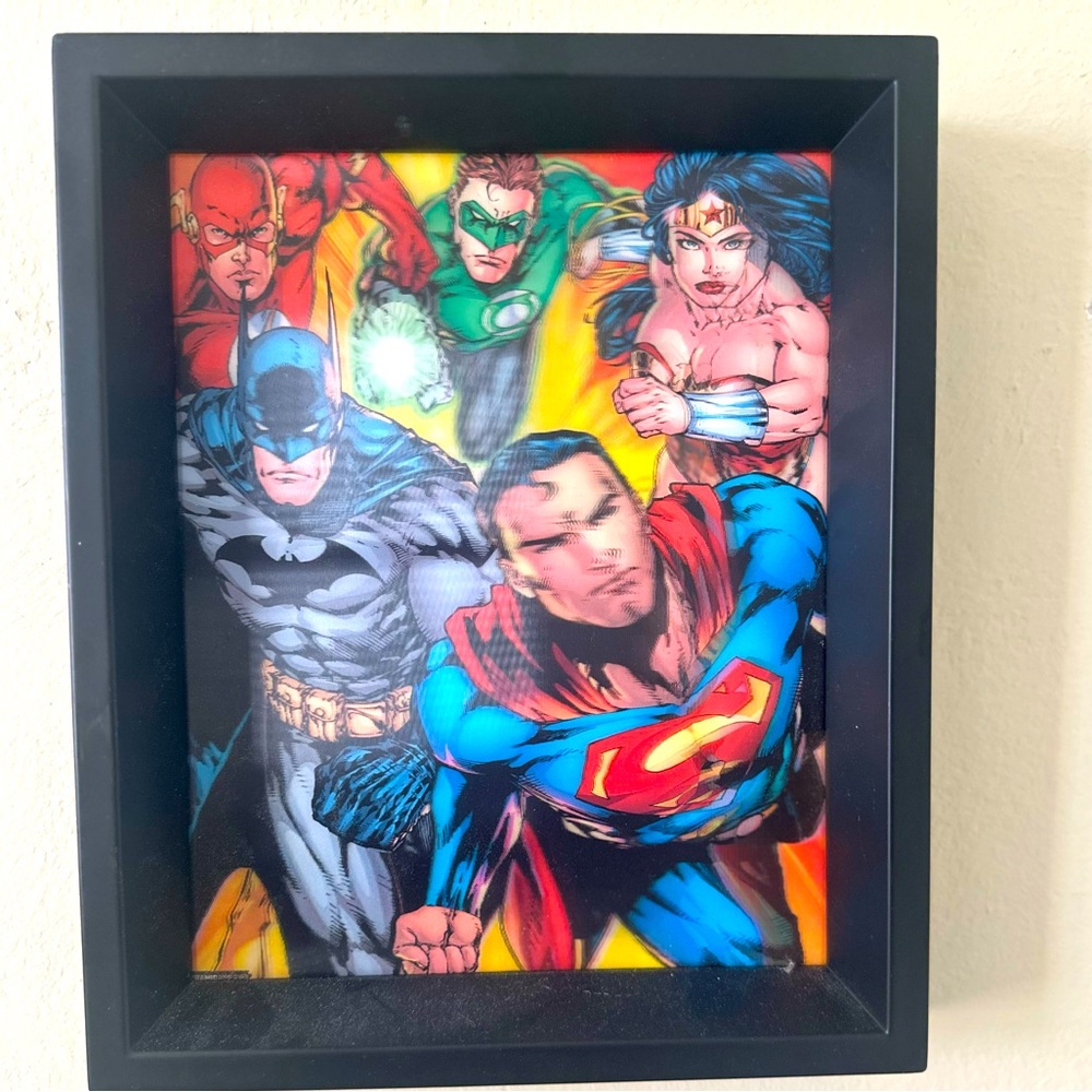 3D Super Hero framed Picture 9 1/2 x 11 1/4
